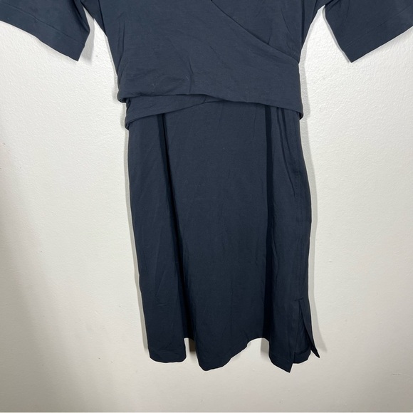 Lululemon Womens Cotton Wrap-Front T-Shirt Dress Black Size 12 Casual Basic - Picture 5 of 10